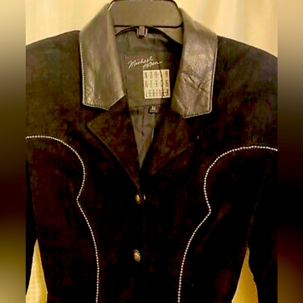 Michael Hoban XS Black Suede with leather & silver embellishments.